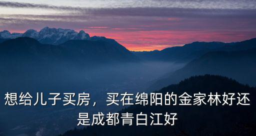 想給兒子買房，買在綿陽的金家林好還是成都青白江好