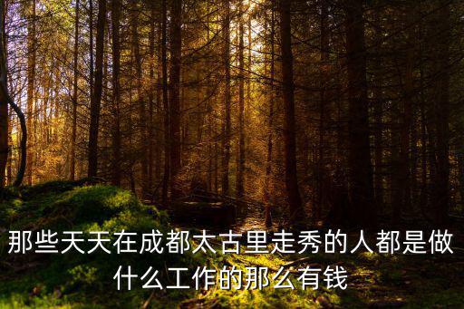 那些天天在成都太古里走秀的人都是做什么工作的那么有錢