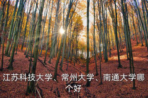 江蘇科技大學、常州大學、南通大學哪個好