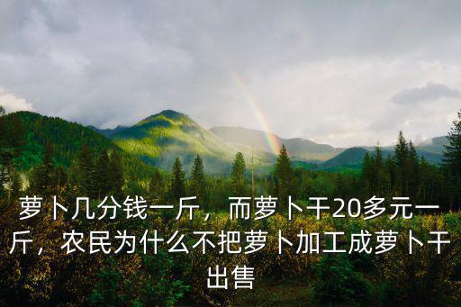 安徽蘿卜多少錢1斤,而蘿卜干20多元一斤