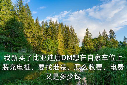 我新買了比亞迪唐DM想在自家車位上裝充電樁，要找誰裝，怎么收費，電費又是多少錢