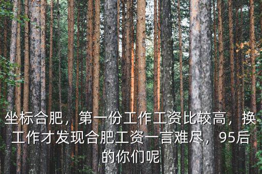 坐標合肥，第一份工作工資比較高，換工作才發現合肥工資一言難盡，95后的你們呢