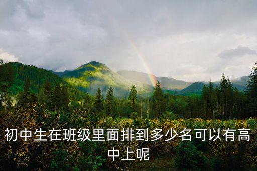 初中生在班級里面排到多少名可以有高中上呢