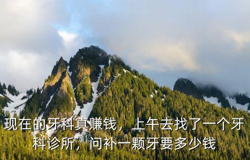 現在的牙科真賺錢，上午去找了一個牙科診所，問補一顆牙要多少錢