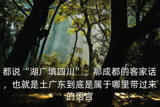 都說“湖廣填四川”，那成都的客家話，也就是土廣東到底是屬于哪里帶過來的語言