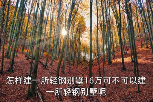怎樣建一所輕鋼別墅16萬可不可以建一所輕鋼別墅呢