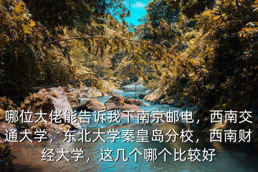 哪位大佬能告訴我下南京郵電，西南交通大學，東北大學秦皇島分校，西南財經大學，這幾個哪個比較好