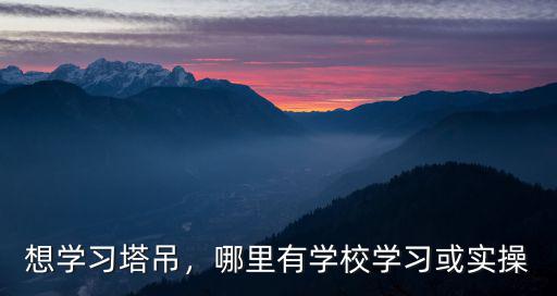 想學習塔吊，哪里有學校學習或實操