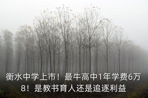 衡水中學三年學費是多少,衡水中學學費是多少