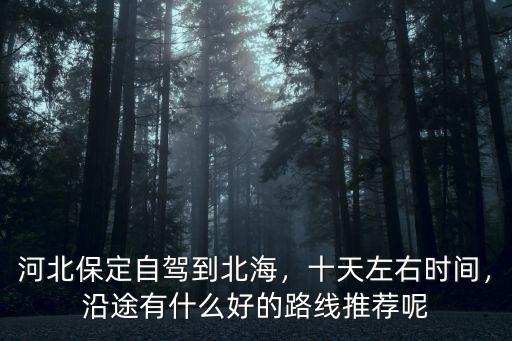 單縣到河北保定多少時間,河北保定自駕到北海