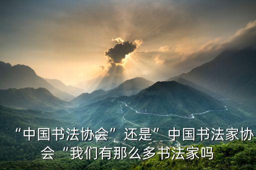 “中國書法協會”還是”中國書法家協會“我們有那么多書法家嗎