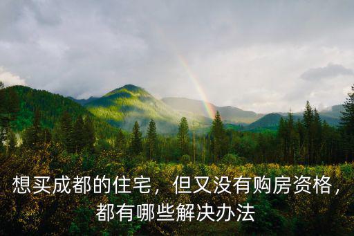 成都購房無資格適合投資哪里,但又沒有購房資格