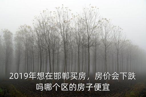 2019年想在邯鄲買房，房價會下跌嗎哪個區的房子便宜