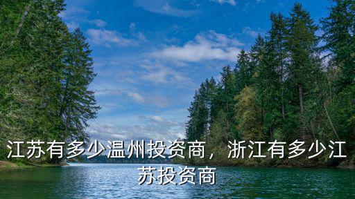 江蘇有多少個安徽商會,浙江有多少江蘇投資商