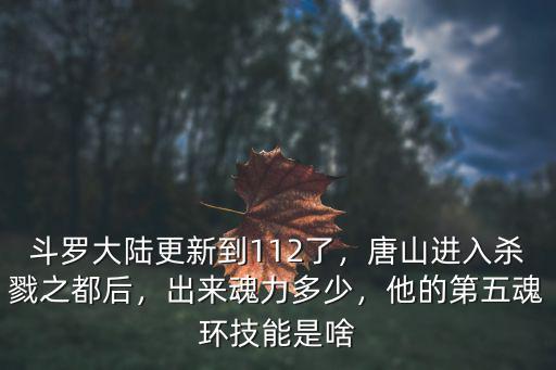 唐山從殺戮之都回來是多少集,唐山進入殺戮之都后