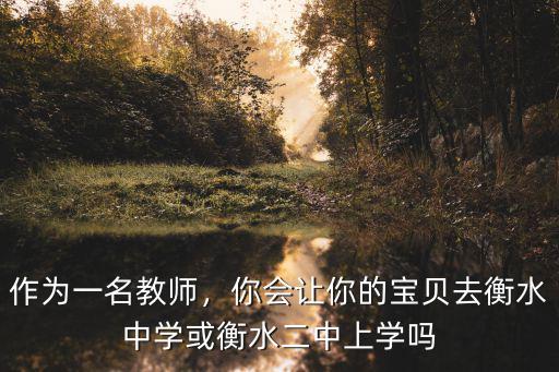 作為一名教師，你會讓你的寶貝去衡水中學或衡水二中上學嗎
