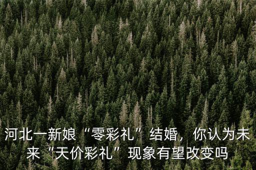 河北彩禮普遍多少,河北邯鄲邱縣彩禮是多少