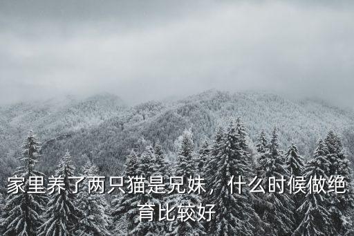 家里養了兩只貓是兄妹，什么時候做絕育比較好