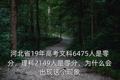 河北省19年高考文科6475人是零分，理科2149人是零分，為什么會出現這個現象