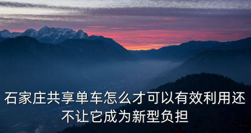 石家莊共享單車擺車能掙多少錢,共享單車盈利嗎