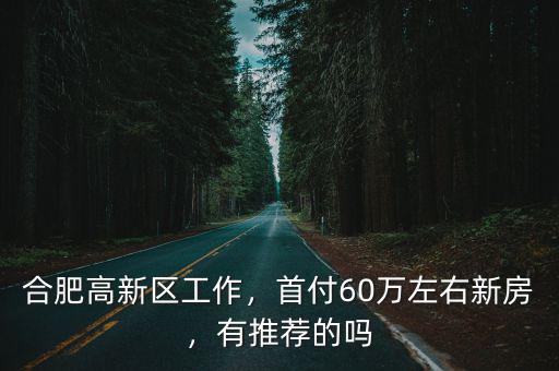 合肥高新區(qū)工作，首付60萬左右新房，有推薦的嗎
