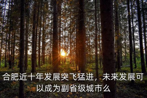 合肥有多少副省級城市,泉州能成為副省級城市嗎