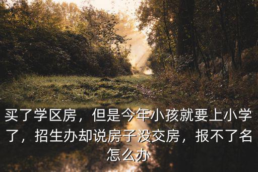 買了學區(qū)房，但是今年小孩就要上小學了，招生辦卻說房子沒交房，報不了名怎么辦