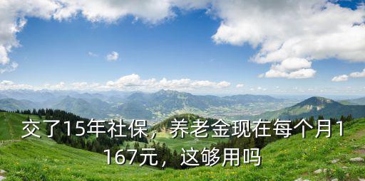 亳州15年社保退休每月多少,交了15年社保