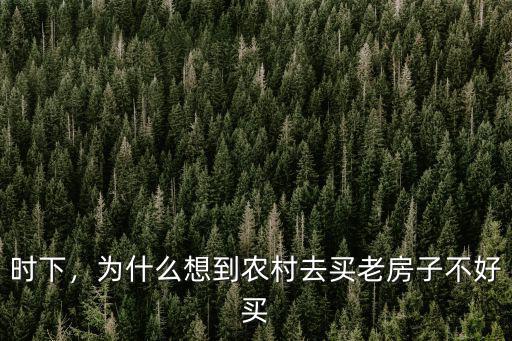 時下，為什么想到農村去買老房子不好買