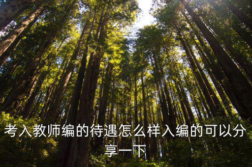 考入教師編的待遇怎么樣入編的可以分享一下