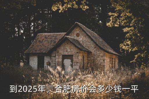 到2025年，合肥房價會多少錢一平