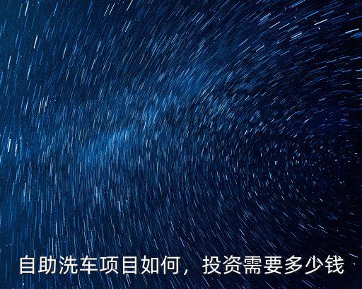 合肥洗車自助多少錢,投資需要多少錢