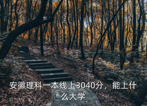 安徽理科一本線上3040分，能上什么大學