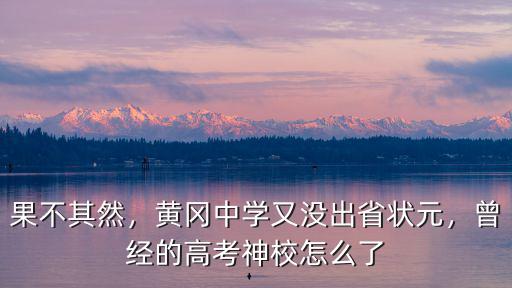 怎么考黃岡中學,黃岡中學又沒出省狀元