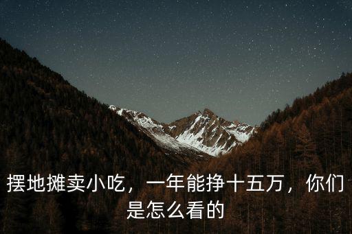 擺地攤賣小吃，一年能掙十五萬，你們是怎么看的