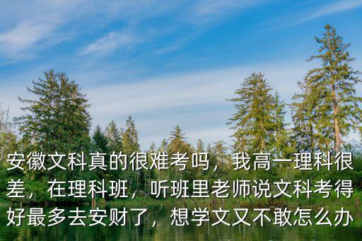安徽文科真的很難考嗎，我高一理科很差，在理科班，聽班里老師說文科考得好最多去安財了，想學(xué)文又不敢怎么辦