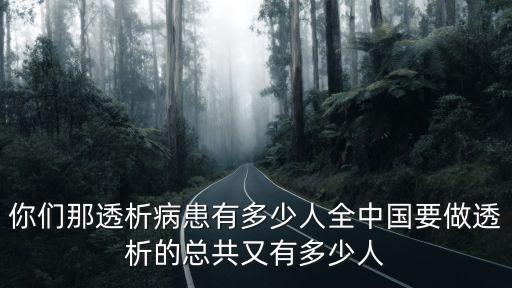 你們那透析病患有多少人全中國要做透析的總共又有多少人