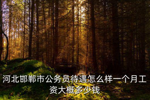 河北邯鄲市公務員待遇怎么樣一個月工資大概多少錢