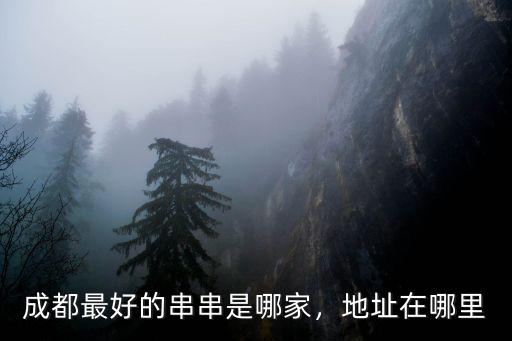 成都最好的串串是哪家，地址在哪里