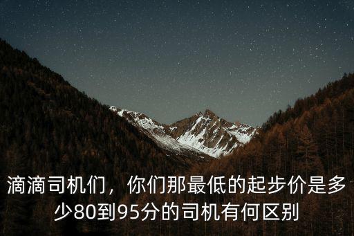 滴滴司機們，你們那最低的起步價是多少80到95分的司機有何區別