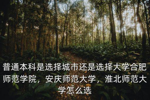 普通本科是選擇城市還是選擇大學合肥師范學院，安慶師范大學，淮北師范大學怎么選