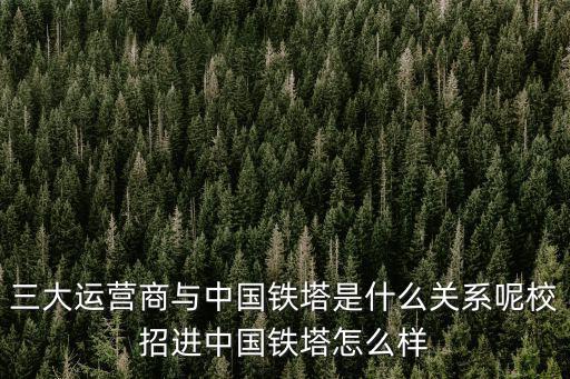 三大運營商與中國鐵塔是什么關(guān)系呢校招進中國鐵塔怎么樣