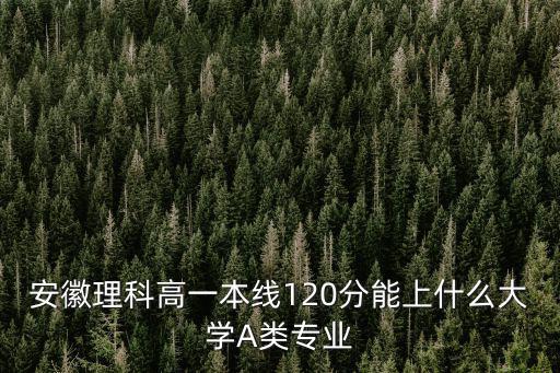 安徽理科高一本線120分能上什么大學A類專業