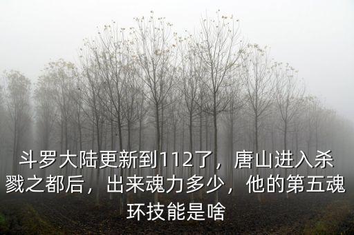 斗羅大陸更新到112了，唐山進入殺戮之都后，出來魂力多少，他的第五魂環技能是啥