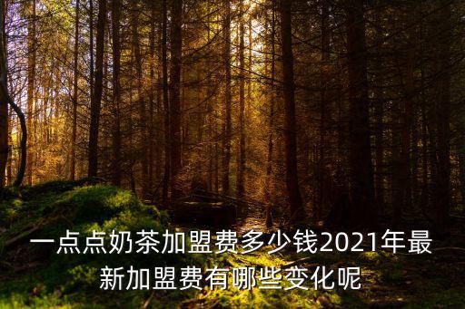 一點點奶茶加盟費多少錢2021年最新加盟費有哪些變化呢