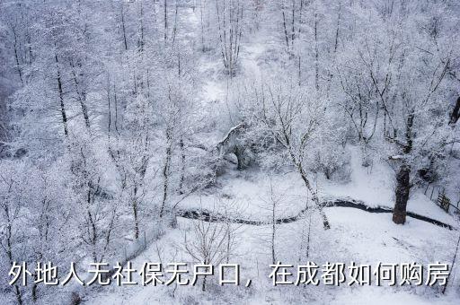 外地人無社保無戶口，在成都如何購房