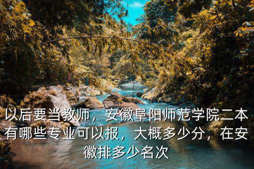 以后要當教師，安徽阜陽師范學院二本有哪些專業可以報，大概多少分，在安徽排多少名次