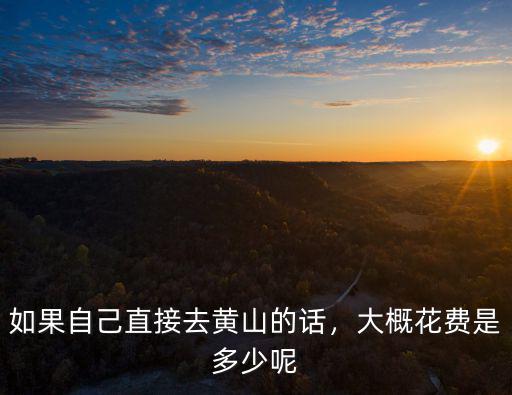 黃山路費是多少,大概花費是多少呢