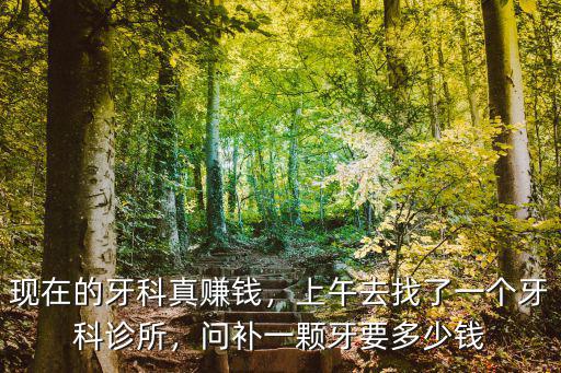現在的牙科真賺錢，上午去找了一個牙科診所，問補一顆牙要多少錢