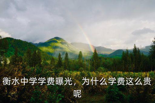 衡水中學學費曝光，為什么學費這么貴呢